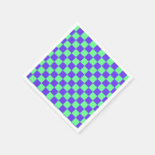 Lila und grünes Schachbrettmuster Serviette (Ecke)