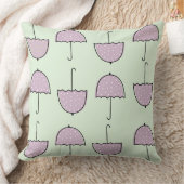 Lila und grünes Schirmmuster Kissen (Decke)