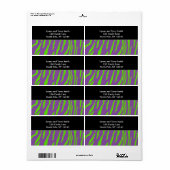 Lila und grünes Tiger-Pelzmuster (Vorne)