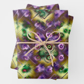 Lila und grünes Weihnachtsgeschenk Fraktal Textur Geschenkpapier Set (Beispiel)