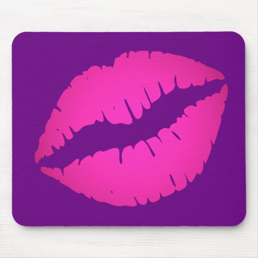 Lila und heiß rosa Ombre Lipstick Kiss Mousepad (Vorne)