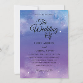 lila und hellblaue Einladungen