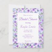Lila und hellblaue Rose - Grenz-Brautparty Einladung (Vorderseite)