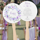 Lila und Hellblauer Rosenkranz Hochzeit Fächer