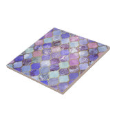 Lila und hellblaues marokkanisches Fliesen-Muster Fliese (Seite)