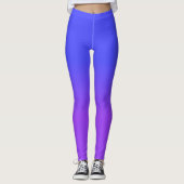 Lila und helle blaue Ombré Schatten-Neonneonfarbe Leggings (Vorderseite)