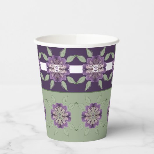 Lila und hellgrün pappbecher (Links)