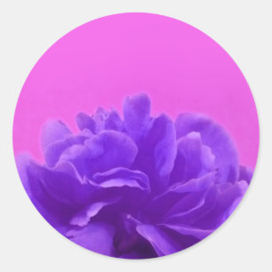 Lila und Himbeer Blumenkunst Runder Aufkleber