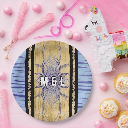 Lila und Holz Abstrakt von Alexandra Cook Pappteller (Party)