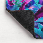 Lila und Hot Pink Abstrakte Orientalische Lilien B Mousepad (Ecke)