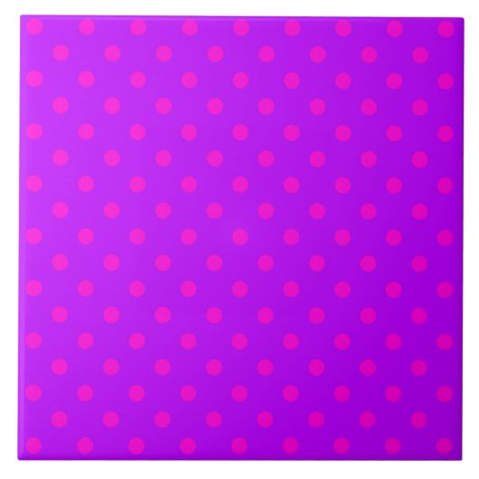 Lila und Hot-Pink-Polka-Punktmuster Fliese (Vorderseite)