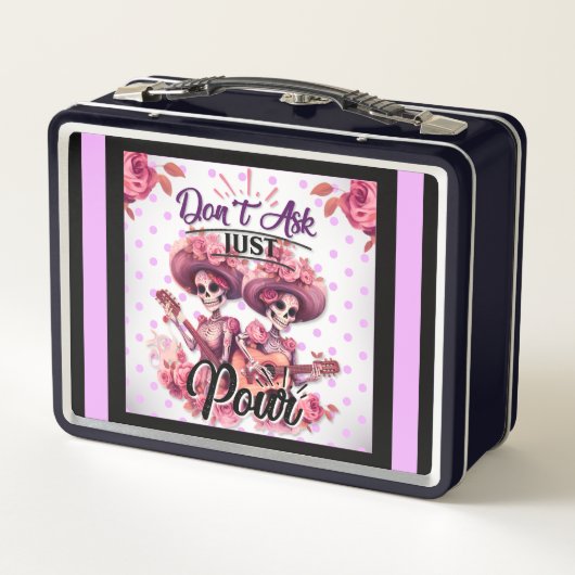 Lila und Hübsche Zuckerstruktur Metall Brotdose (Rückseite)