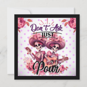 Lila und hübscher Zuckerschädel Feiertagskarte