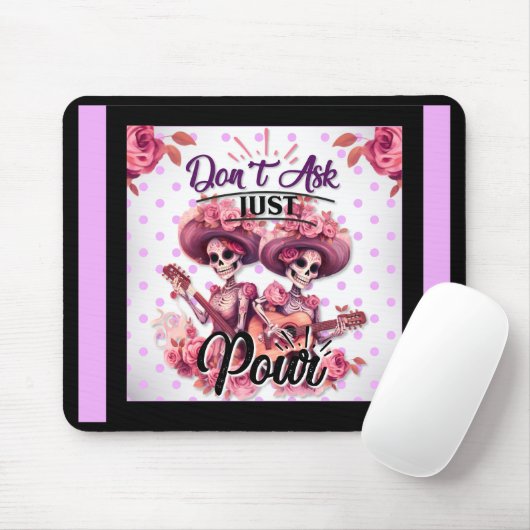 Lila und Hübscher Zuckerschädel Mousepad (Mit Mouse)