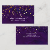 Lila und Imitat-GoldGlitzer-Geschäfts-Karte Visitenkarte (Vorne/Hinten)