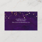 Lila und Imitat-GoldGlitzer-Geschäfts-Karte Visitenkarte (Rückseite)
