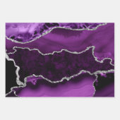 Lila und Imitate Silver Glitzer Marmor Agate Geschenkpapier Set (Vorderseite 2)