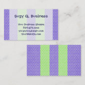 Lila und kalkgrün gestreift Zickzack Zig Zags Visitenkarte (Vorne/Hinten)