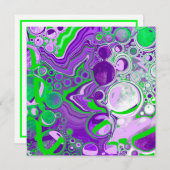 Lila und kalkgrüne Marmorlasche Kunst (Vorne/Hinten)