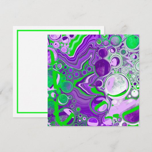 Lila und kalkgrüne Marmorlasche Kunst (Vorne/Hinten)