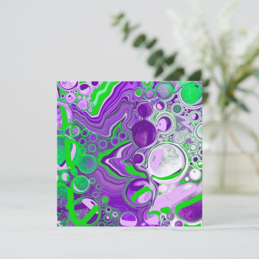 Lila und kalkgrüne Marmorlasche Kunst (Stehend Vorderseite)