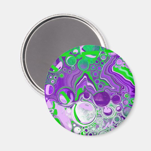 Lila und kalkgrüne Marmorlasche Kunst Magnet (Vorderseite/Rückseite)