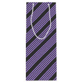 Lila und kohle-fünf Streifen Geschenktüte Für Weinflaschen (Rückseite)