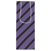 Lila und kohle-fünf Streifen Geschenktüte Für Weinflaschen (Vorderseite)