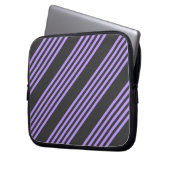 Lila und kohle-fünf Streifen Laptopschutzhülle (Vorderseite Links)