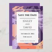 Lila und Korallen Save the Date (Vorne/Hinten)