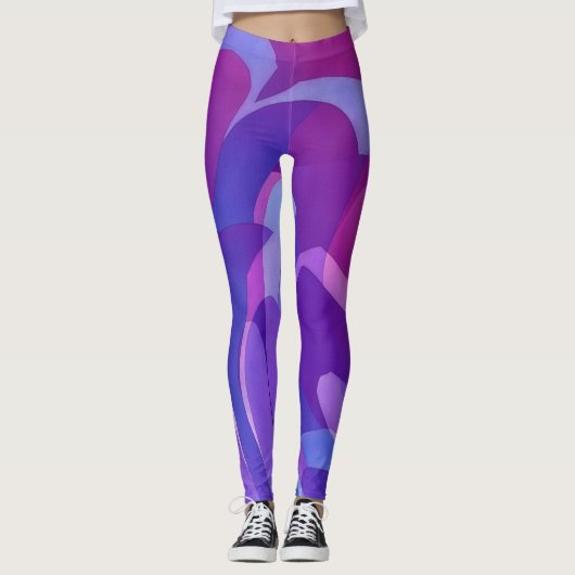 Lila und Künstlerische Leggings (Vorderseite)
