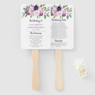 Lila und Lavendel-Rose Hochzeit Fächer