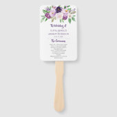 Lila und Lavendel-Rose Hochzeit Fächer (Vorderseite)
