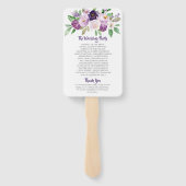 Lila und Lavendel-Rose Hochzeit Fächer (Rückseite)