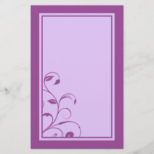 Lila und Lavendel-Wirbel und Kurven-Stationäre Briefpapier