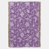 Lila und lavendelfarbenes Blumenmuster Decke (Vorderseite Vertikal)