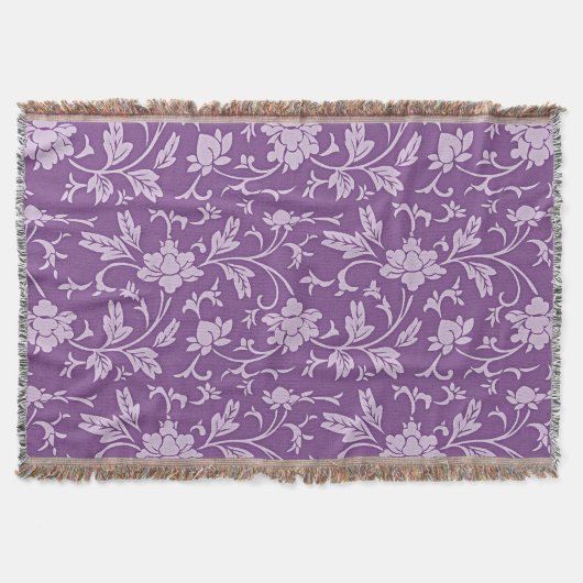 Lila und lavendelfarbenes Blumenmuster Decke (Vorderseite)