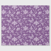 Lila und lavendelfarbenes Blumenmuster Geschenkpapier (Flach)