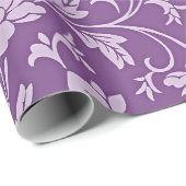 Lila und lavendelfarbenes Blumenmuster Geschenkpapier (Rolleneckpunkt)