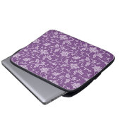 Lila und lavendelfarbenes Blumenmuster Laptopschutzhülle (Vorne Knopf)