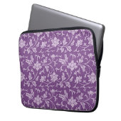 Lila und lavendelfarbenes Blumenmuster Laptopschutzhülle (Vorderseite Links)
