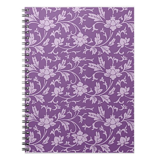 Lila und lavendelfarbenes Blumenmuster Notizblock (Vorderseite)