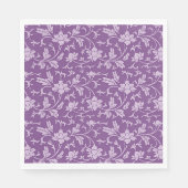 Lila und lavendelfarbenes Blumenmuster Serviette (Vorderseite)