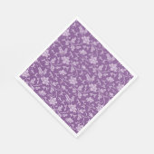 Lila und lavendelfarbenes Blumenmuster Serviette (Ecke)
