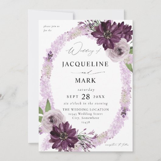Lila- und Lavendelring Einladung (Vorderseite)
