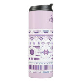 Lila und Lavender Geometric Boho Muster Thermosbecher (Nach links gedreht)