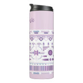 Lila und Lavender Geometric Boho Muster Thermosbecher (Nach rechts gedreht)