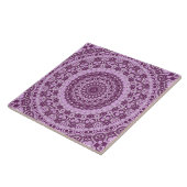 Lila und Lavender Geometric Mandala Pattern Fliese (Seite)