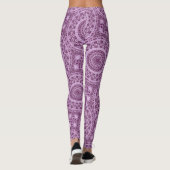 Lila und Lavender Geometric Mandala Pattern Leggings (Rückseite)