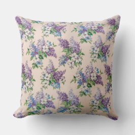 Lila und Lavender Lilacs auf Vintagem Hintergrund Kissen